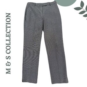 M&S Collection Women’s Tailored Trousers – Black Whige Size 12 Regular